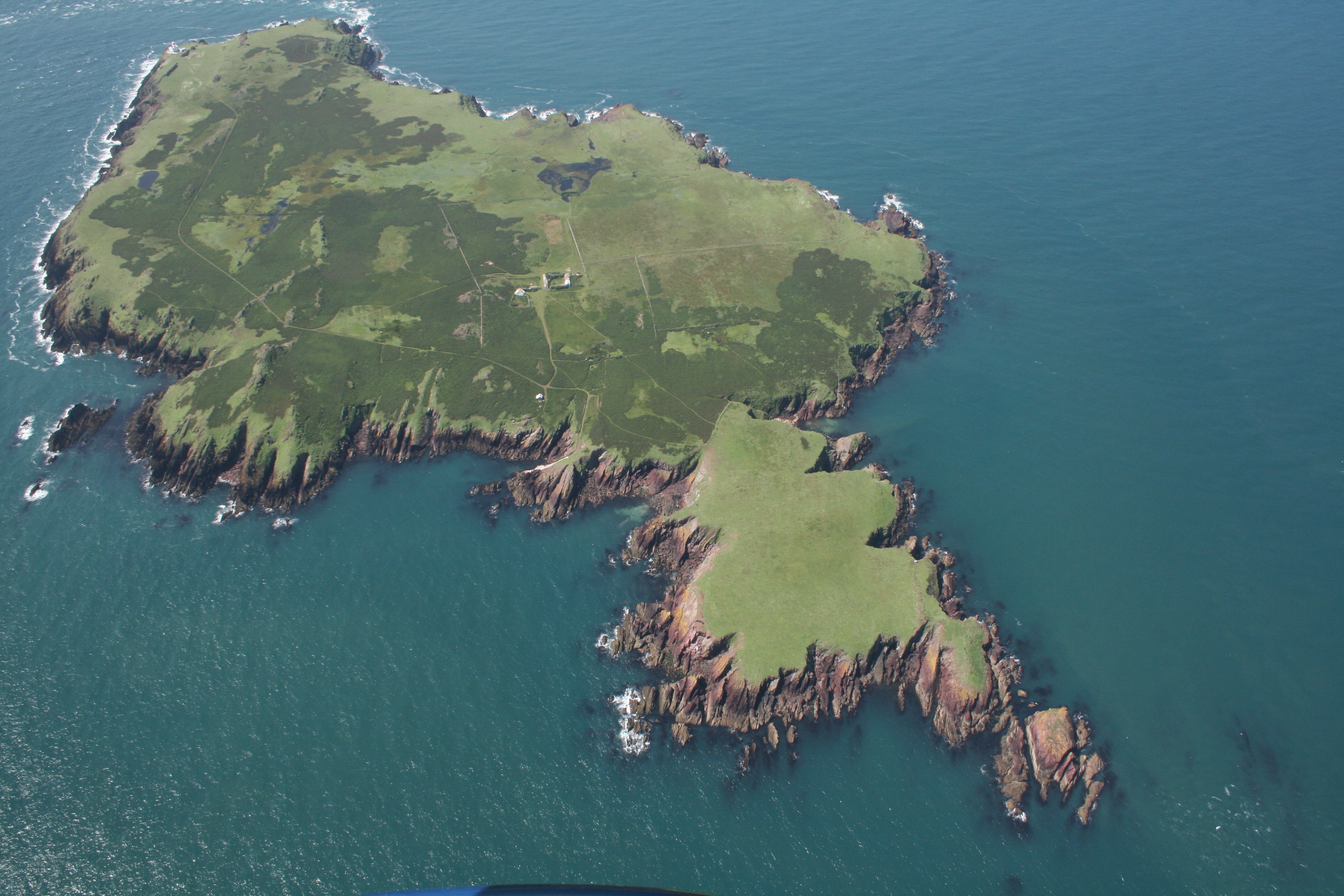 Aerial shot of Skokholm Island