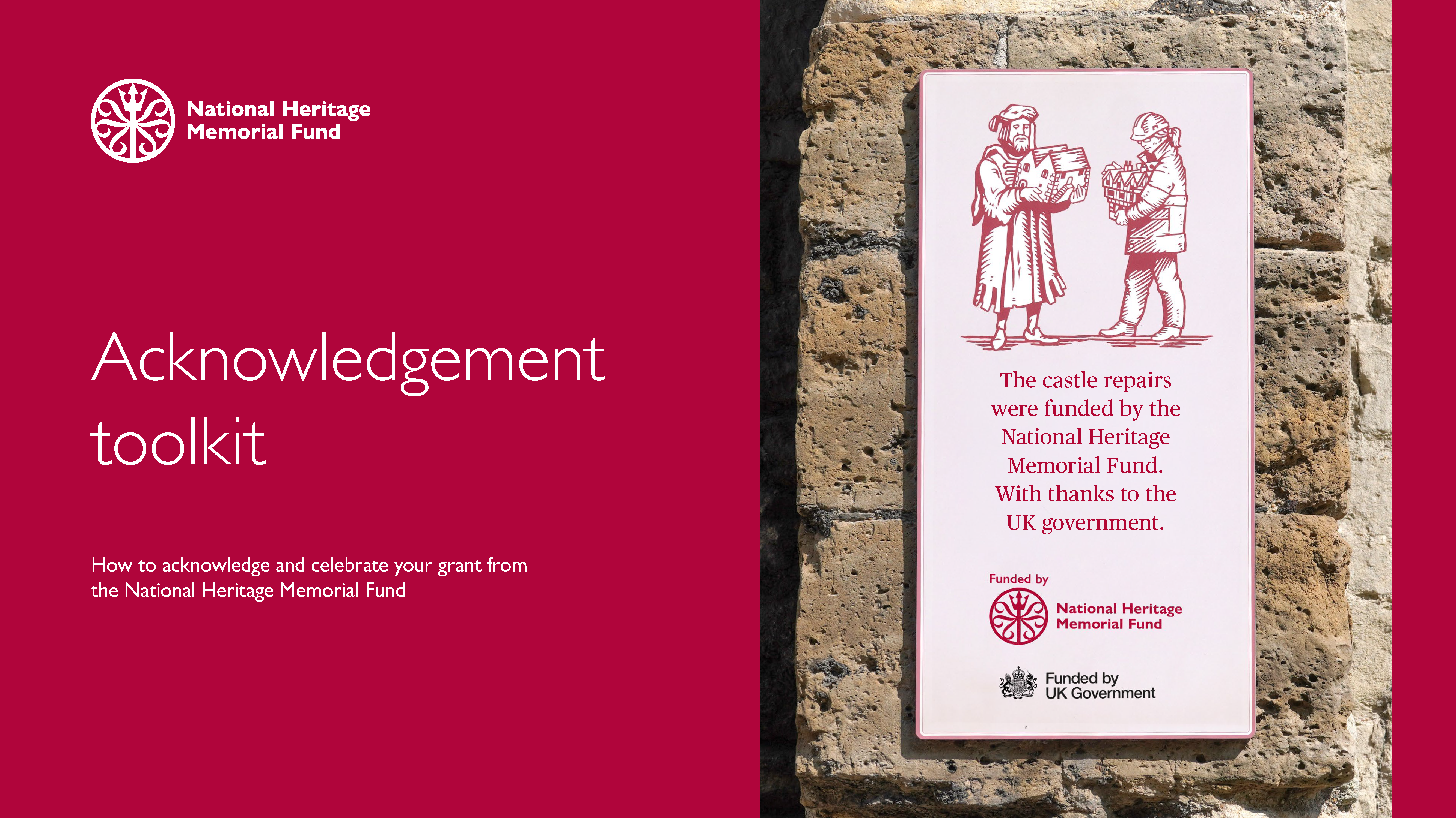 Front cover of acknowledgement toolkit showing title and example of signage