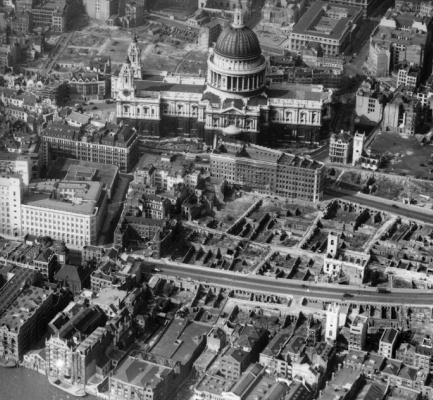 Aerial photo of St Paul's Cathedral area Aerial photo of St Paul's Cathedral area