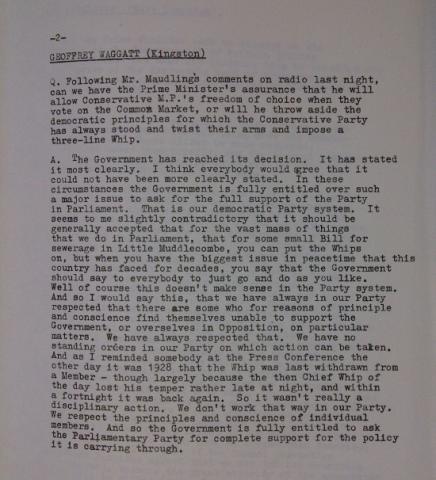 A question from Party members at the Central Council meeting in July 1971
