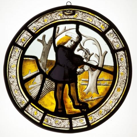 Roundel depicting the Labour of the Month for March Roundel depicting the Labour of the Month for March