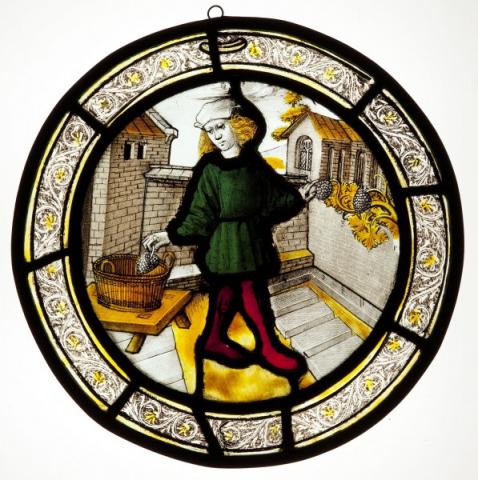 Roundel depicting the Labour of the Month for September Roundel depicting the Labour of the Month for September