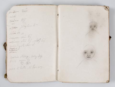 Pencil sketches of the five-year-old Dalai Lama, by Thomas Manning Pencil sketches of the five-year-old Dalai Lama, by Thomas Manning
